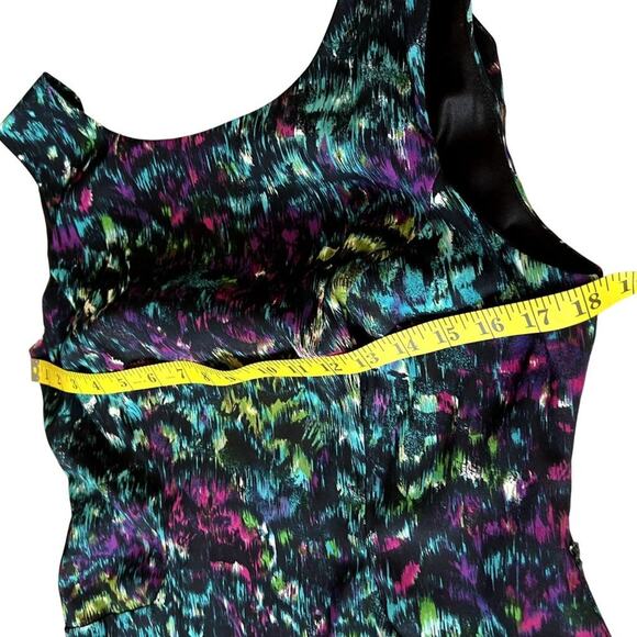 Jones Wear Dress Multicolor Print Boat Neckline Sleeveless Sheath Dress Size 10 - Picture 5 of 7